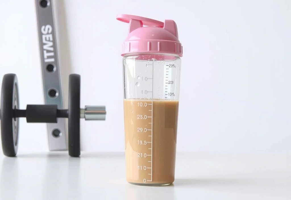 Mengocok shake protein setelah latihan